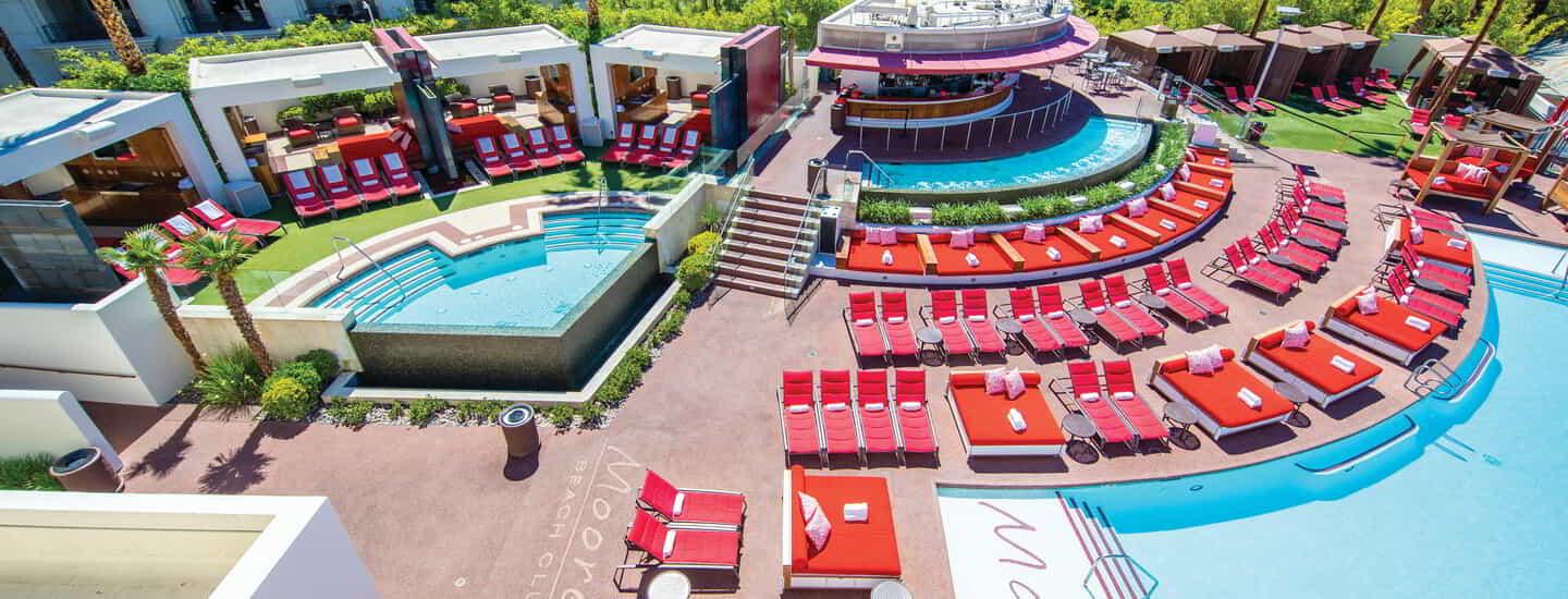 Moorea Beach Club at Mandalay Bay is an upscale toptional pool