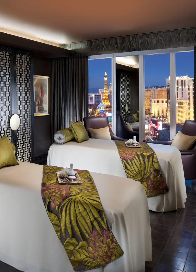 Couples' Orchid Suite a the Waldorf Astoria, Las Vegas offers a private respite for couples' massage