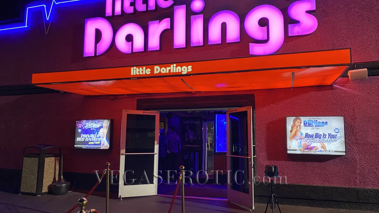 Out side the entrance to Little Darlings fully nude strip club in Las Vegas