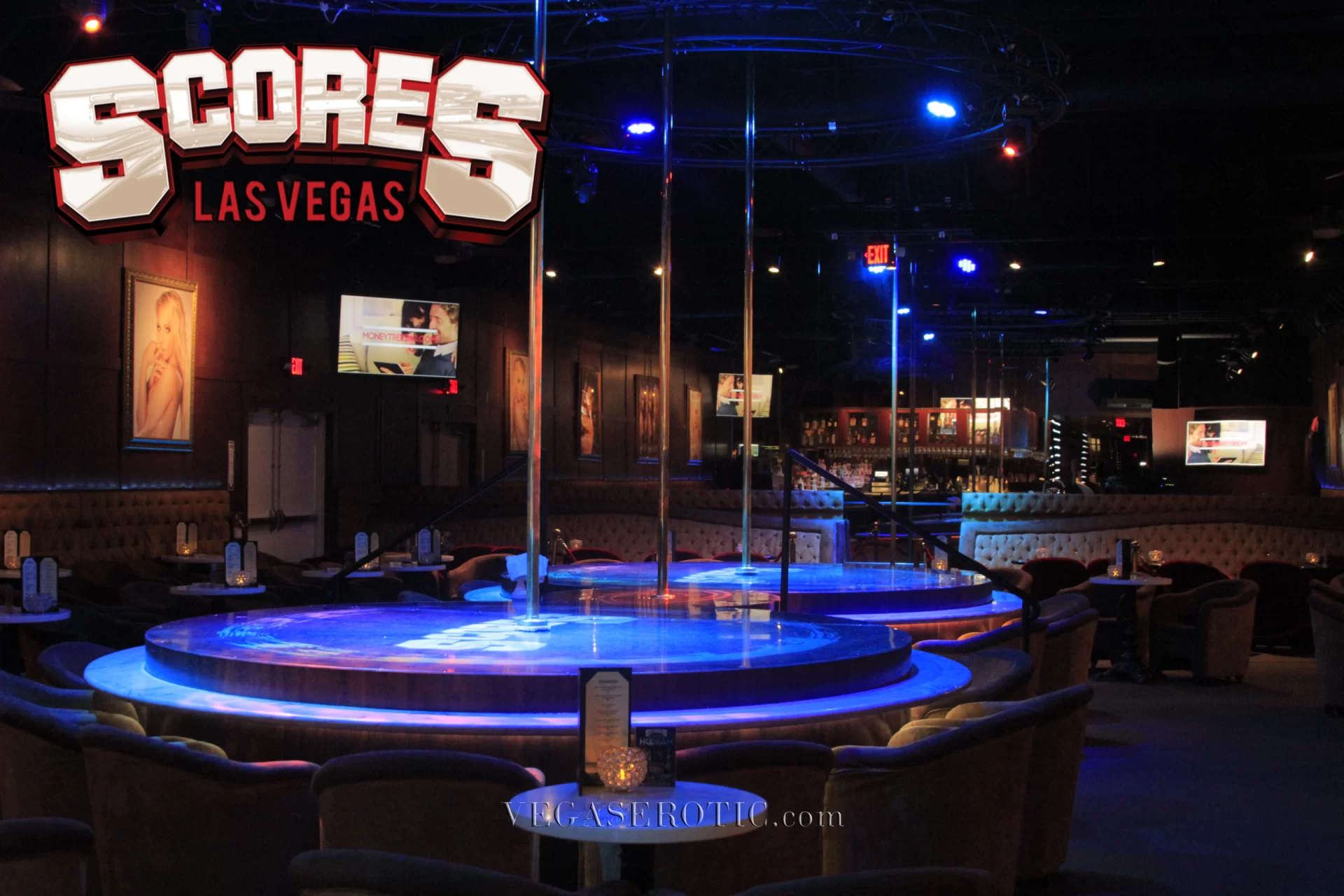 Main stages at Scores Las Vegas strip club